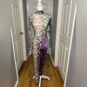 Snake Print Pastel Colored Matching Set